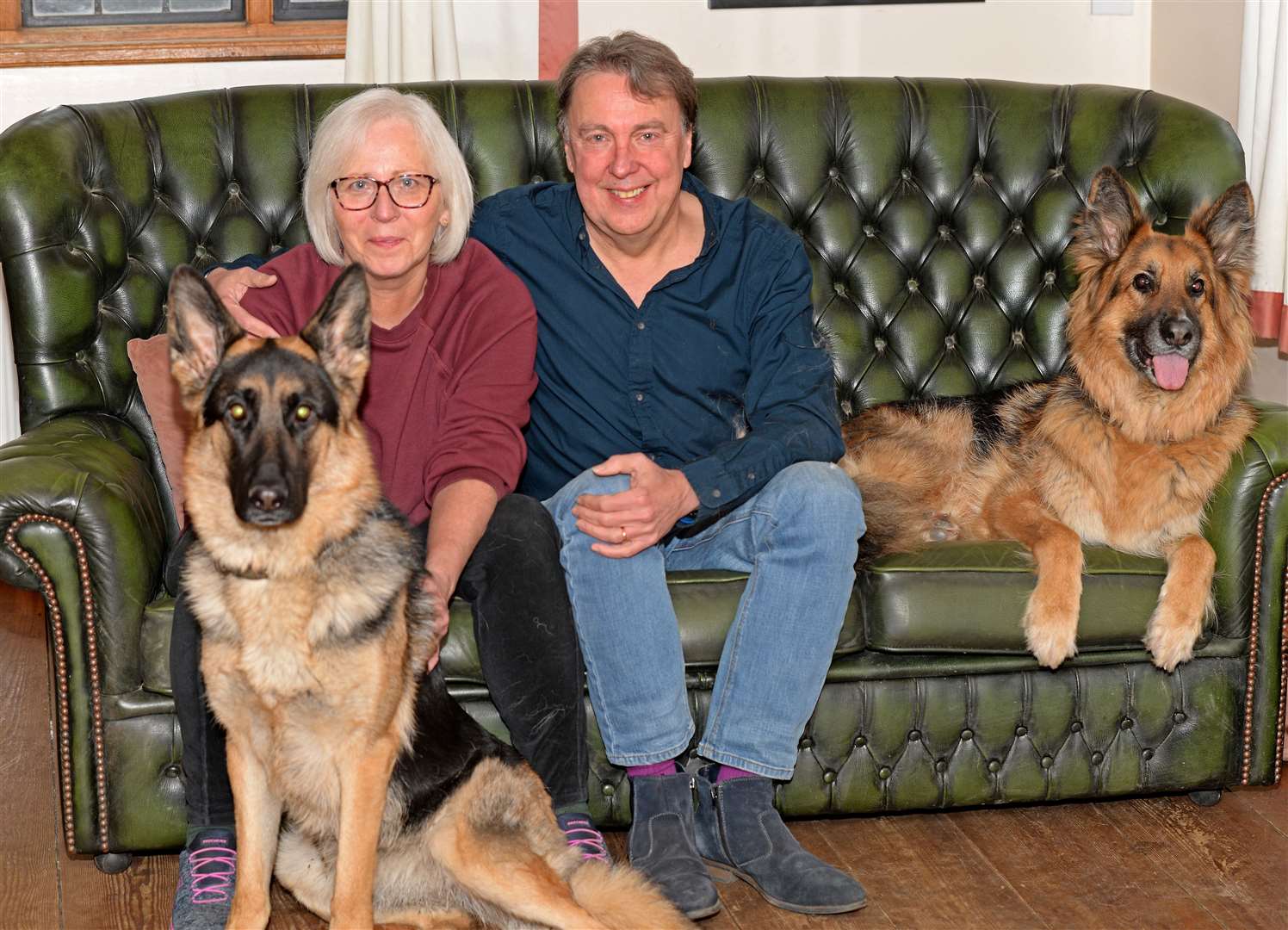 Great Hallingbury. Carl and Val Waring with dogs Ellie and Freddie. Pic: Vikki Lince (28863043)