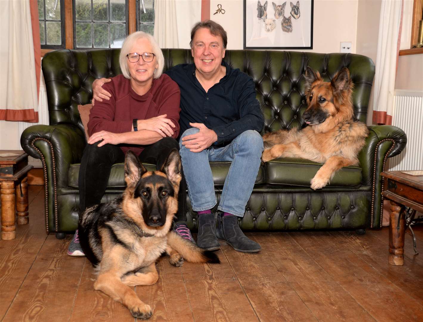 Great Hallingbury. Carl and Val Waring with dogs Ellie and Freddie. Pic: Vikki Lince (28863040)