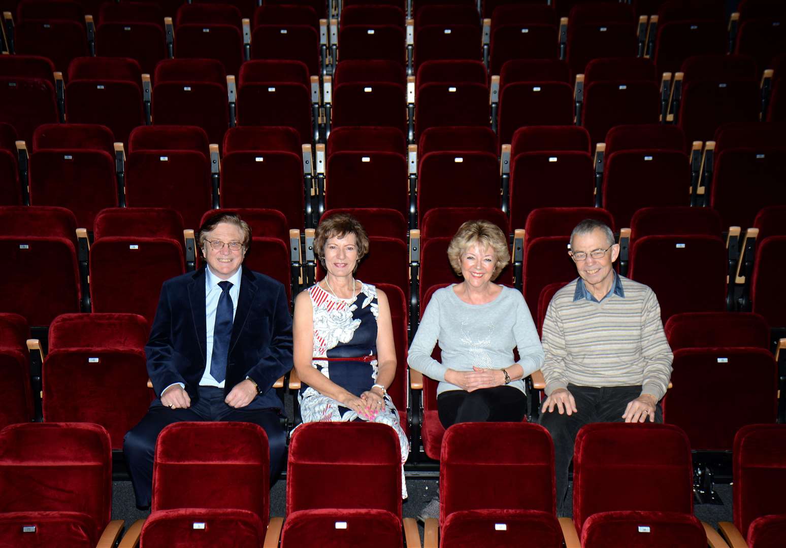 Rhodes Arts Centre, Bishop's Stortford.Clive Weir is organising a Strictly style dance competition.l-r: Stephen and Hazel Evans (Evans School of Dance), Clive and Bernie Weir.Stephen and Hazel will be teaching the dancers. .Pic: Vikki Lince. (33226071)