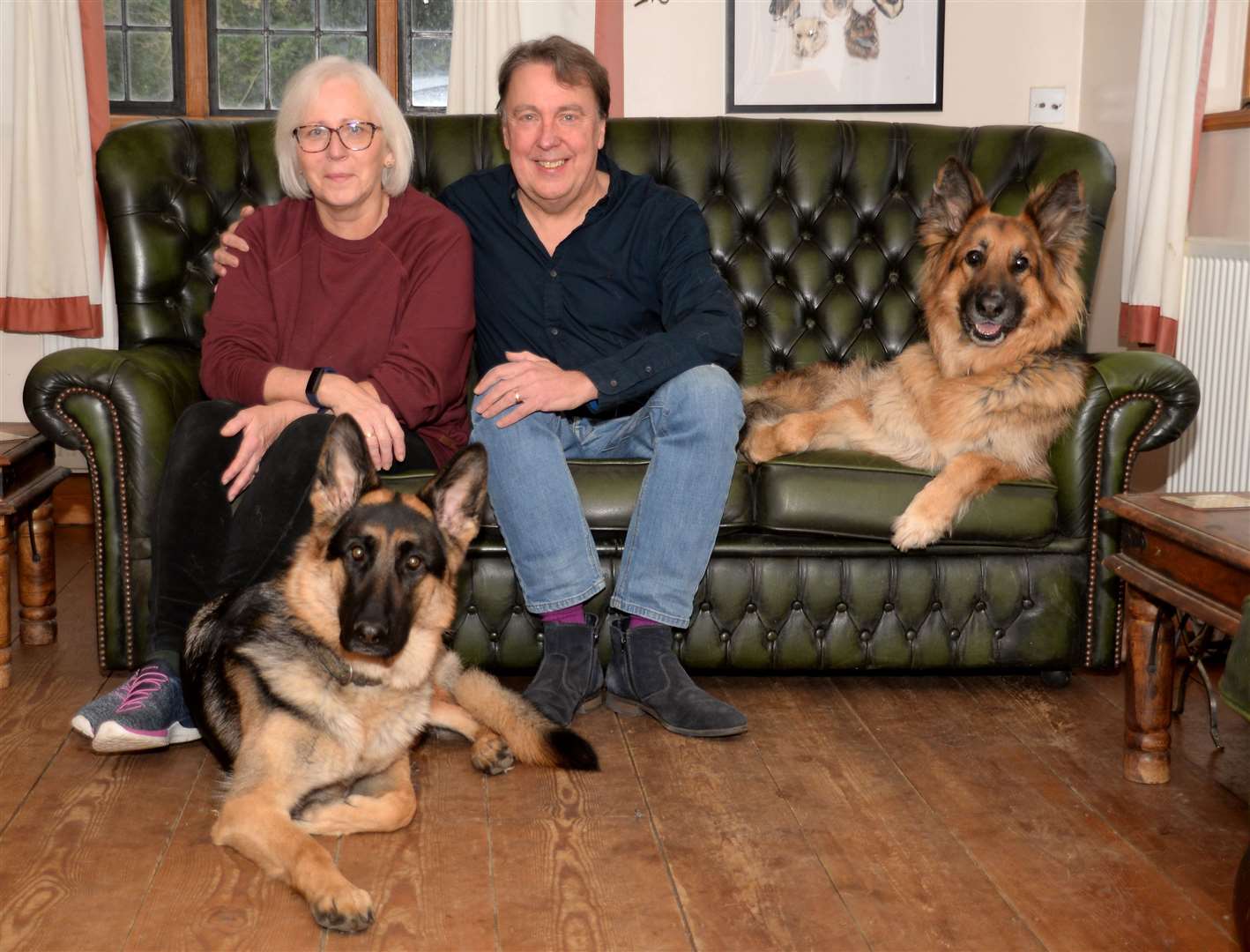 Great Hallingbury. Carl and Val Waring with dogs Ellie and Freddie. Pic: Vikki Lince (28863023)