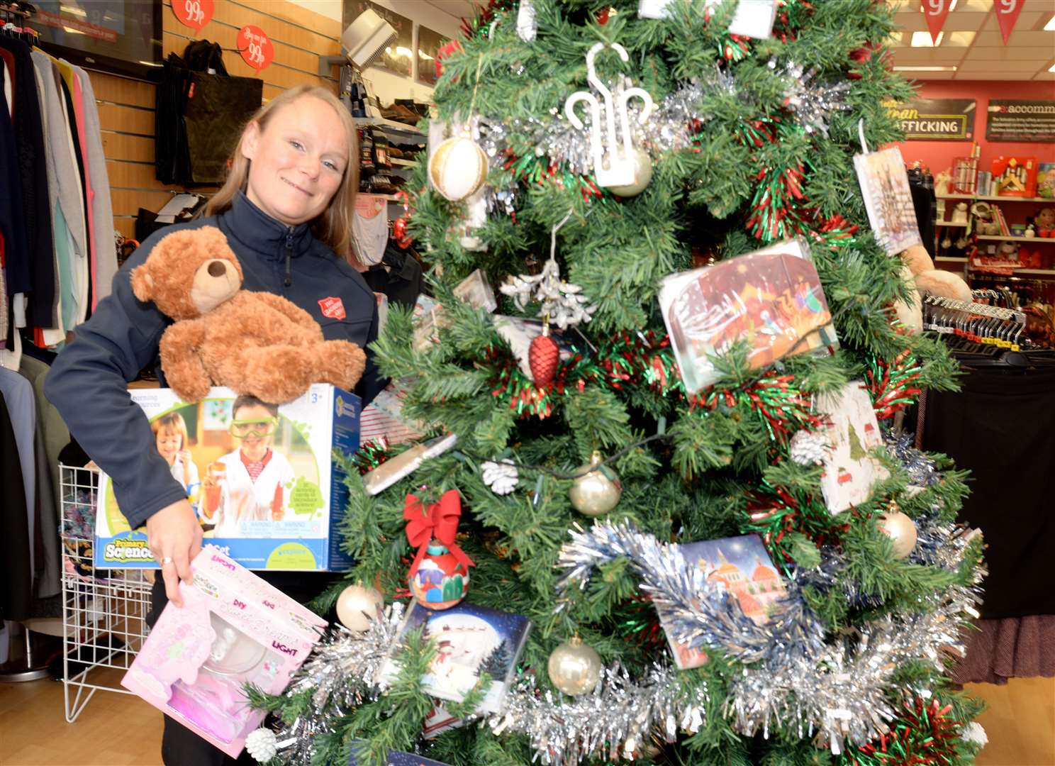 Capt Megan Kervin at the Salvation Army shop in South Street with items ready to start the Christmas Toy Appeal. Picture: Vikki Lince (43656085)
