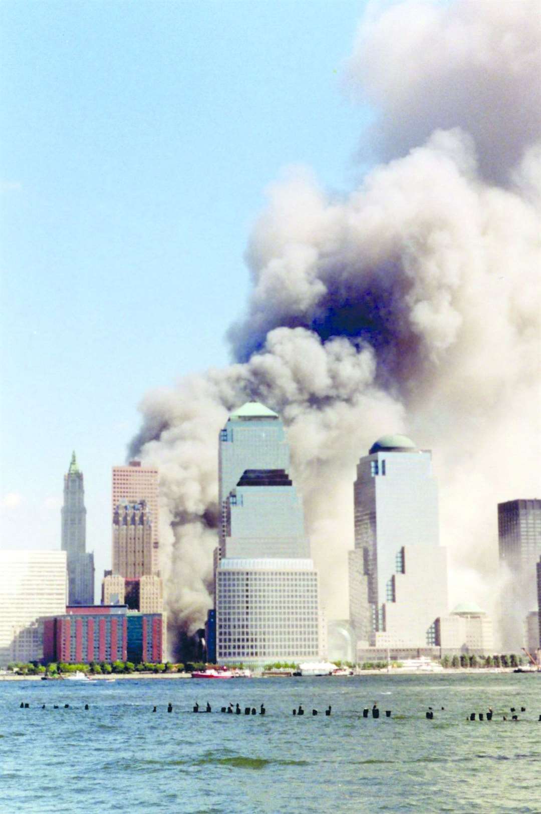 The World Trade Center shortly after the collapse of the Twin Towers on 9/11. Picture: Wally Gobetz