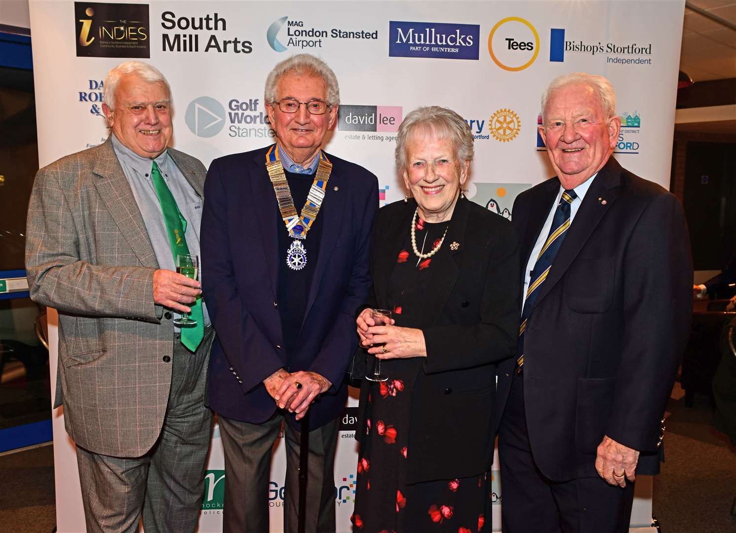 Rotary Club of Bishop's Stortford – from left, David Earl, president Brian Morgan, Kath Scarlett and husband Peter, who won Outstanding Achievement. Pic: Vikki Lince