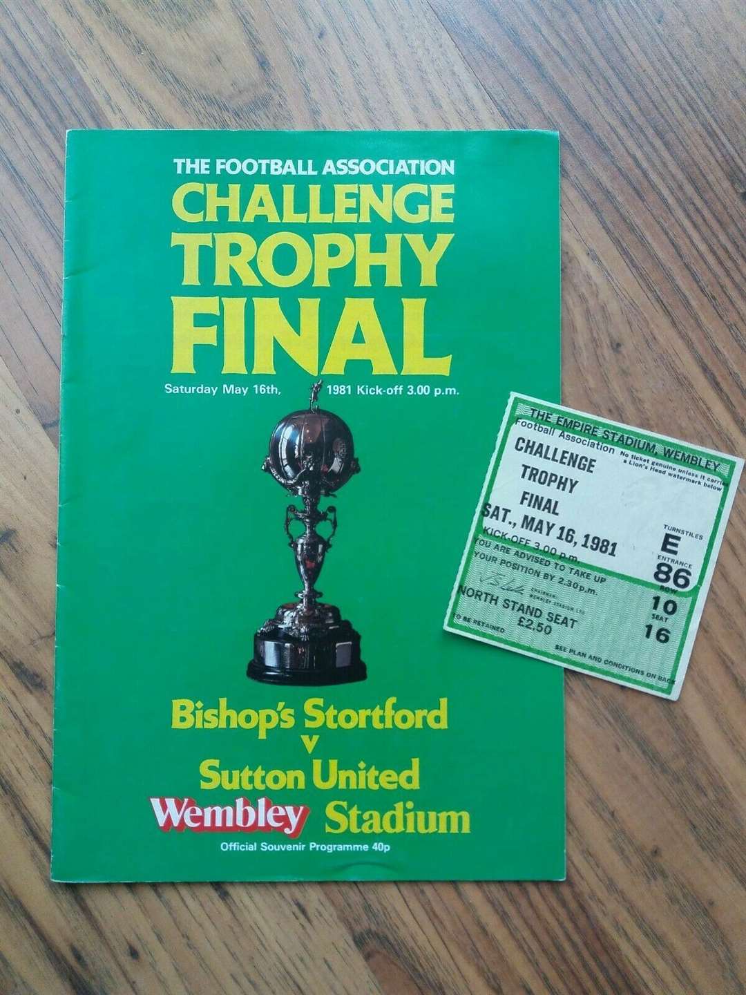 Match programme and ticket stub for the 1981 FA Trophy final (47080222)
