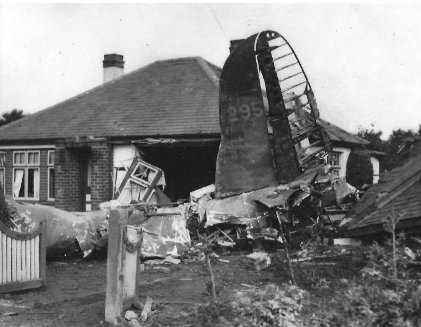 The B-26 crashed into a house in Chelmsford Road in poor weather just miles from Matching airfield on its way back from France