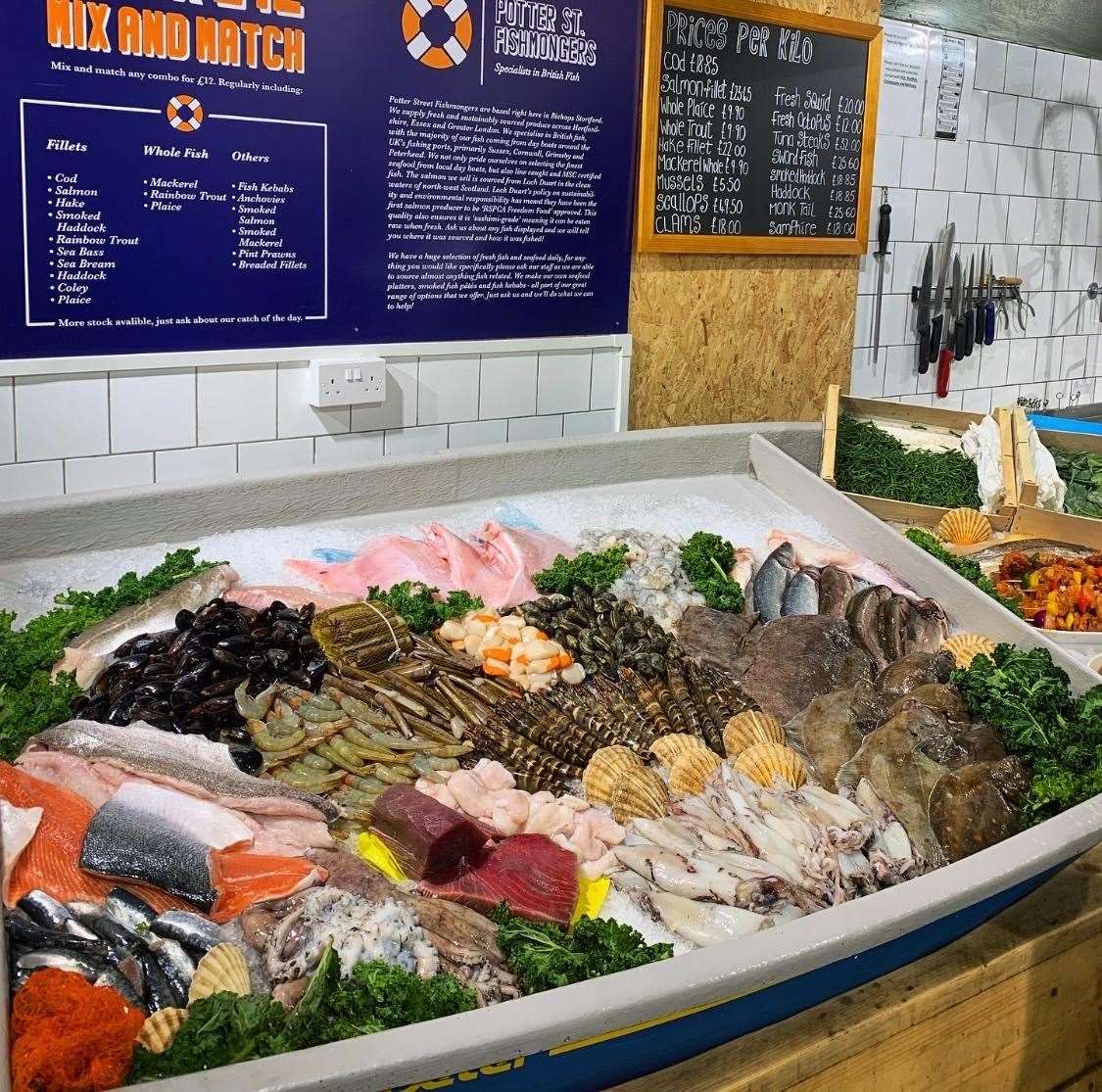 The varied selection of fresh fish available from Potter Street Fishmongers in Eat 17 (32212247)